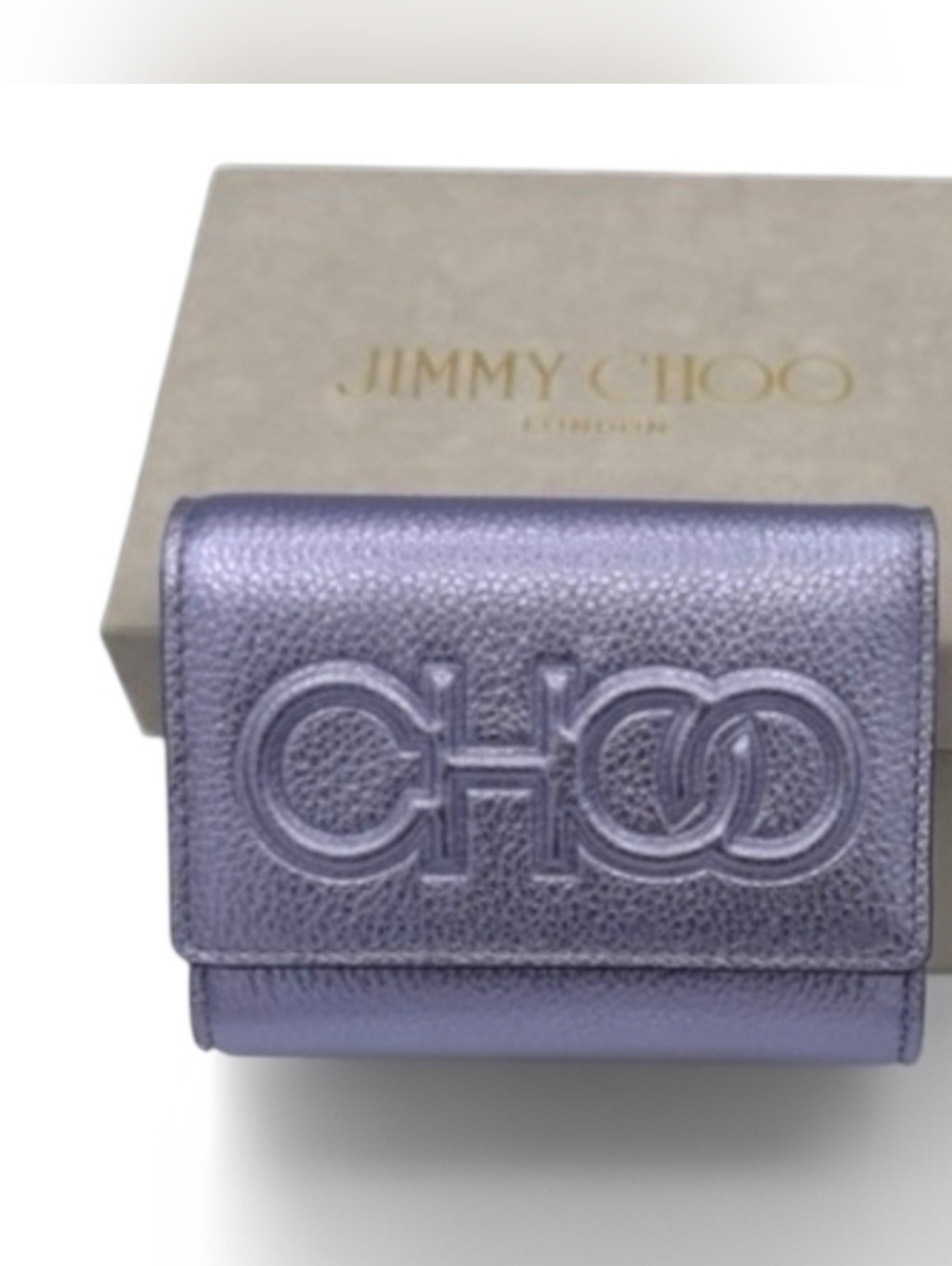 Jimmy Choo LONI Wallet Metallic Mauve Lilac Leather NWT| Full Inclusion